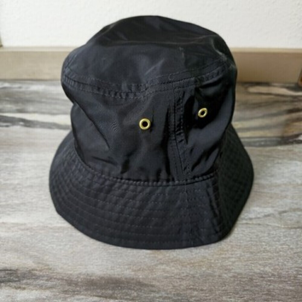 H&M Black Bucket Hat with Gold Eyelets